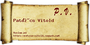 Patócs Vitold névjegykártya