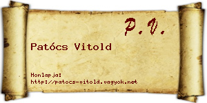 Patócs Vitold névjegykártya