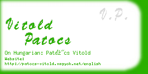 vitold patocs business card